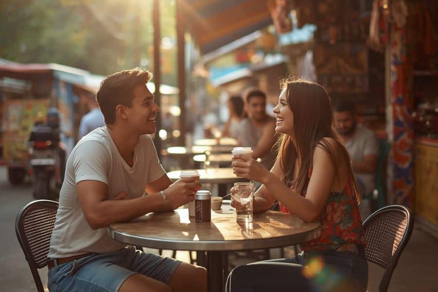 Young expats socialising while learning how to build wealth in your 20s as an expat